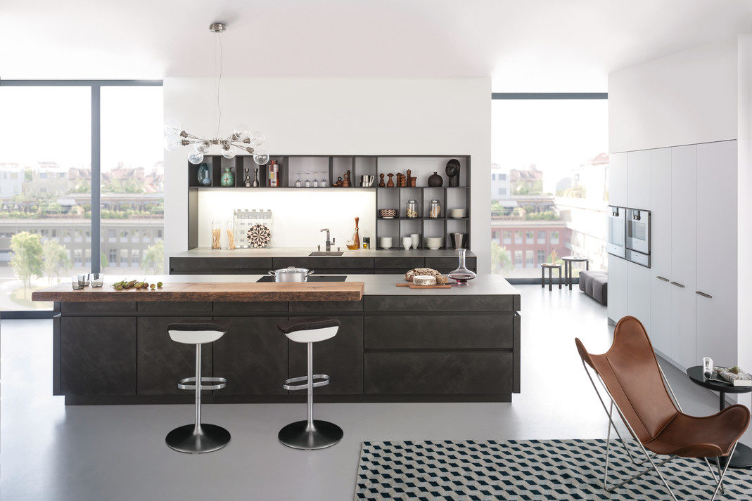 Modern kitchen with concrete countertop